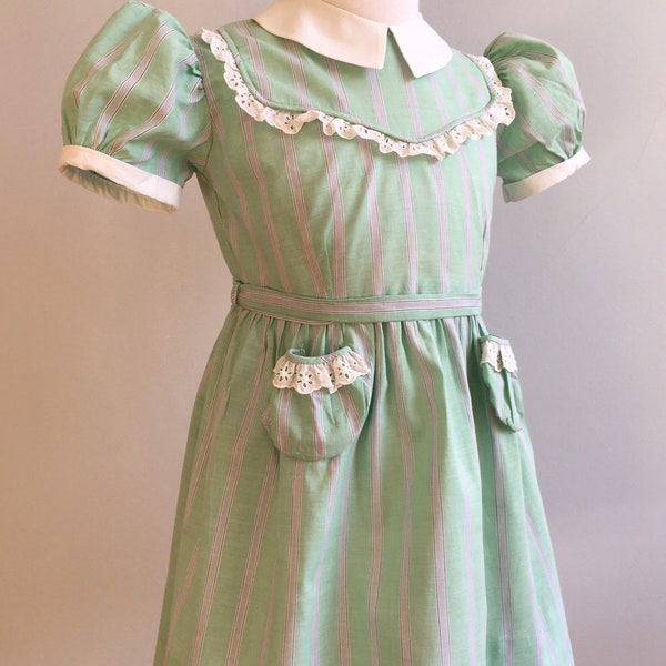Vintage Girl’s “Love” label Striped Dress