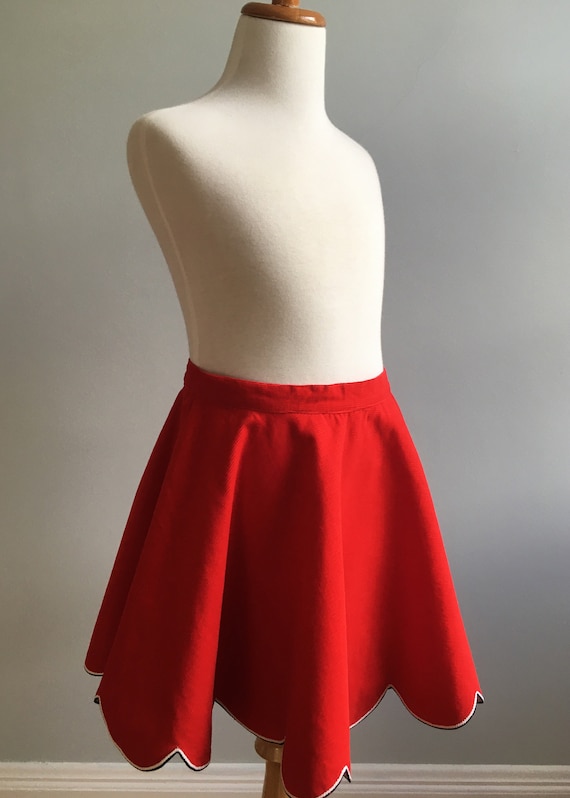 Vintage Girl’s Skating Skirt with Scalloped Hem - image 1