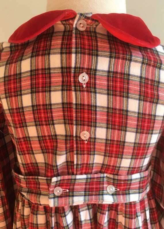 Vintage “Carriage Boutiques” Hand Smocked Tartan … - image 9