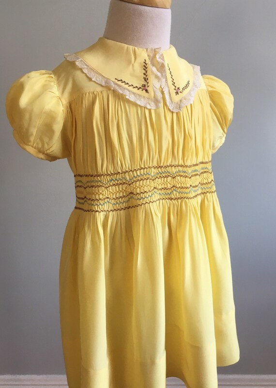 Vintage 1940’s “Miller Frocks” Girl’s Hand Smocked