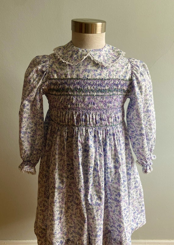 Vintage 80’s Girl’s Handmade Smocked Dress