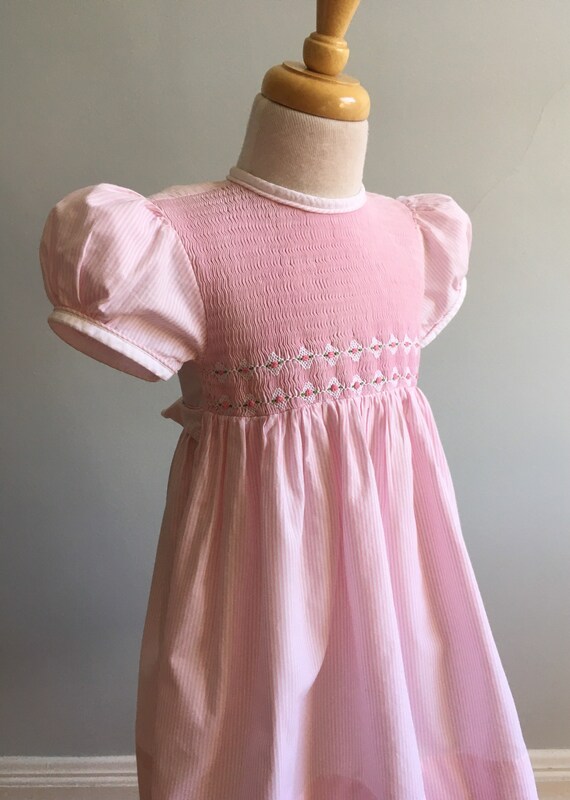 Vintage Girl’s “Bon Tots” Pin Striped Dress - image 5