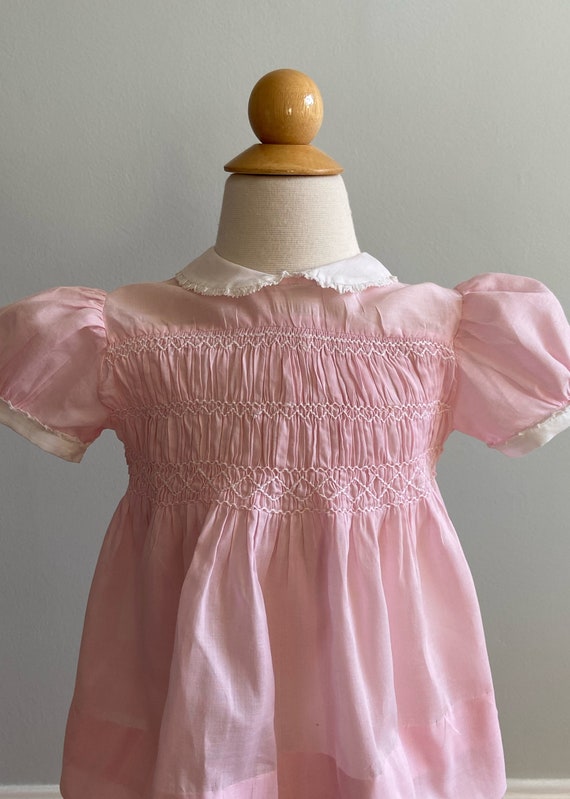 50’s Vintage “Baby Love” Hand Smocked Toddler Dres