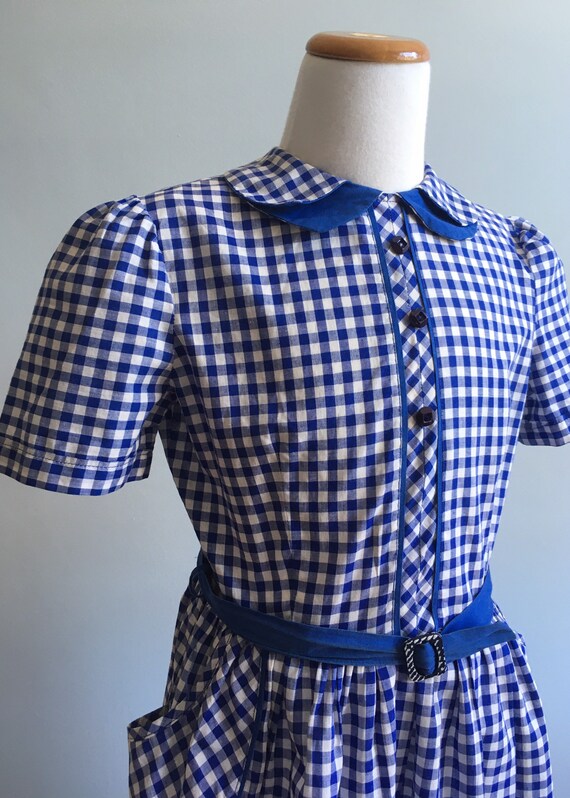 Vintage 50’s Gingham Shirtwaist Girl’s Dress - image 2