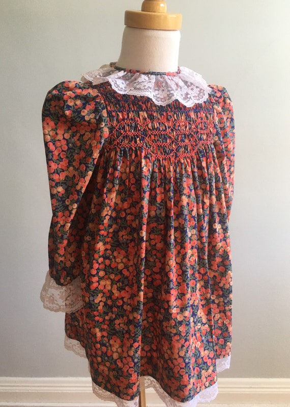 Vintage Girl’s Hand Smocked Liberty Dress