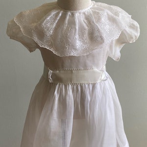 Vintage 1950’s “Claire Swartz” White Organdy Girl’s Dress
