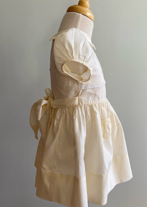 1950’s Vintage Pale Yellow Girl’s Dress - image 4