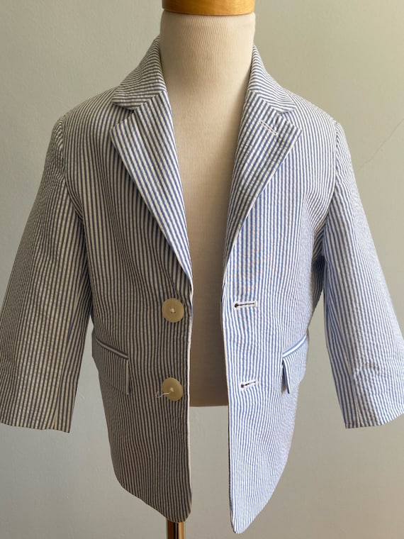 Classic “Talbots” Cotton Seersucker Jacket - image 1