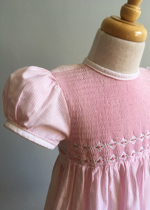 Vintage Girl’s “Bon Tots” Pin Striped Dress - image 6