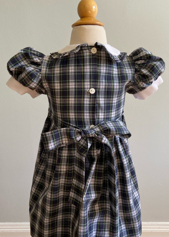 Vintage “Anavini” Girl’s Plaid Smocked Dress - image 7