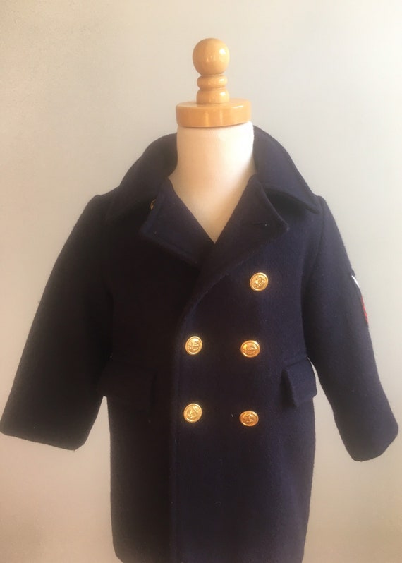 Boy’s Vintage “Fieldston “ Navy Pea Coat