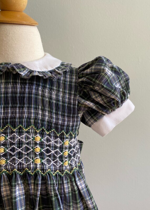 Vintage “Anavini” Girl’s Plaid Smocked Dress - image 3