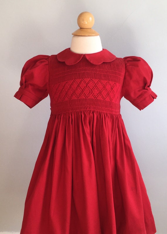 Vintage Girl’s Hand Smocked “Pervenche” Label Dres
