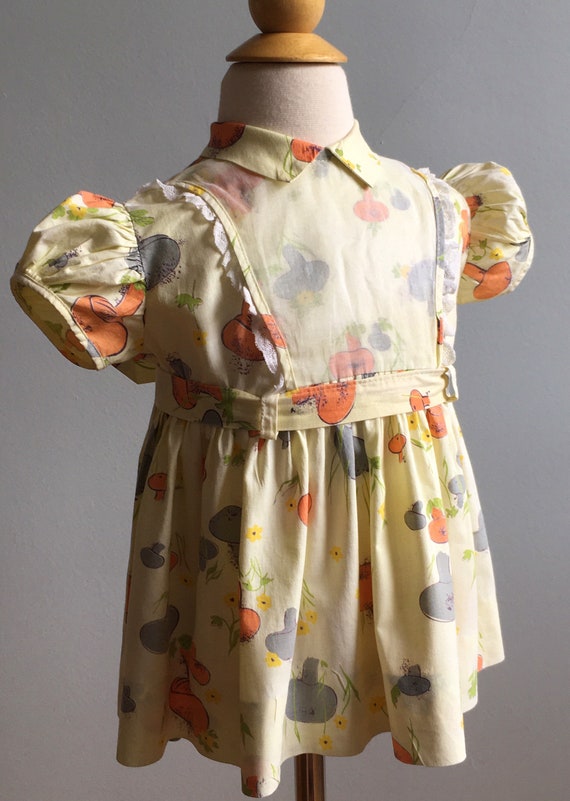 1950’s Vintage Mushroom Print Girl’s Dress