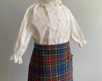 Girl’s Vintage Blouse and Tartan Kilt