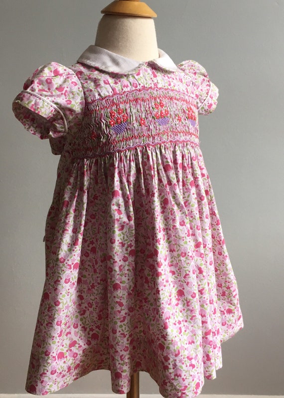 Vintage Girl’s Classic Smocked Dress from France