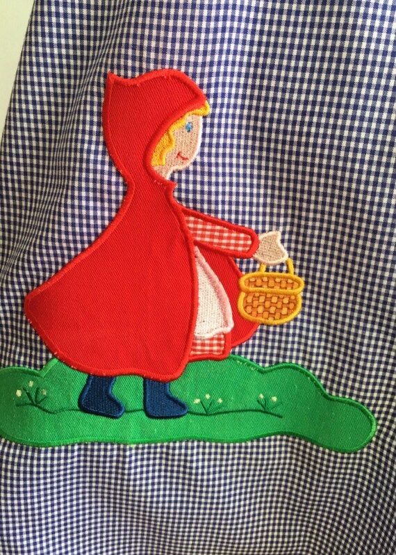 Vintage Girl's Dress with Red Riding Hood Applique