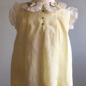 1930s Vintage Girls Dress with Hand Smocked Collar image 1