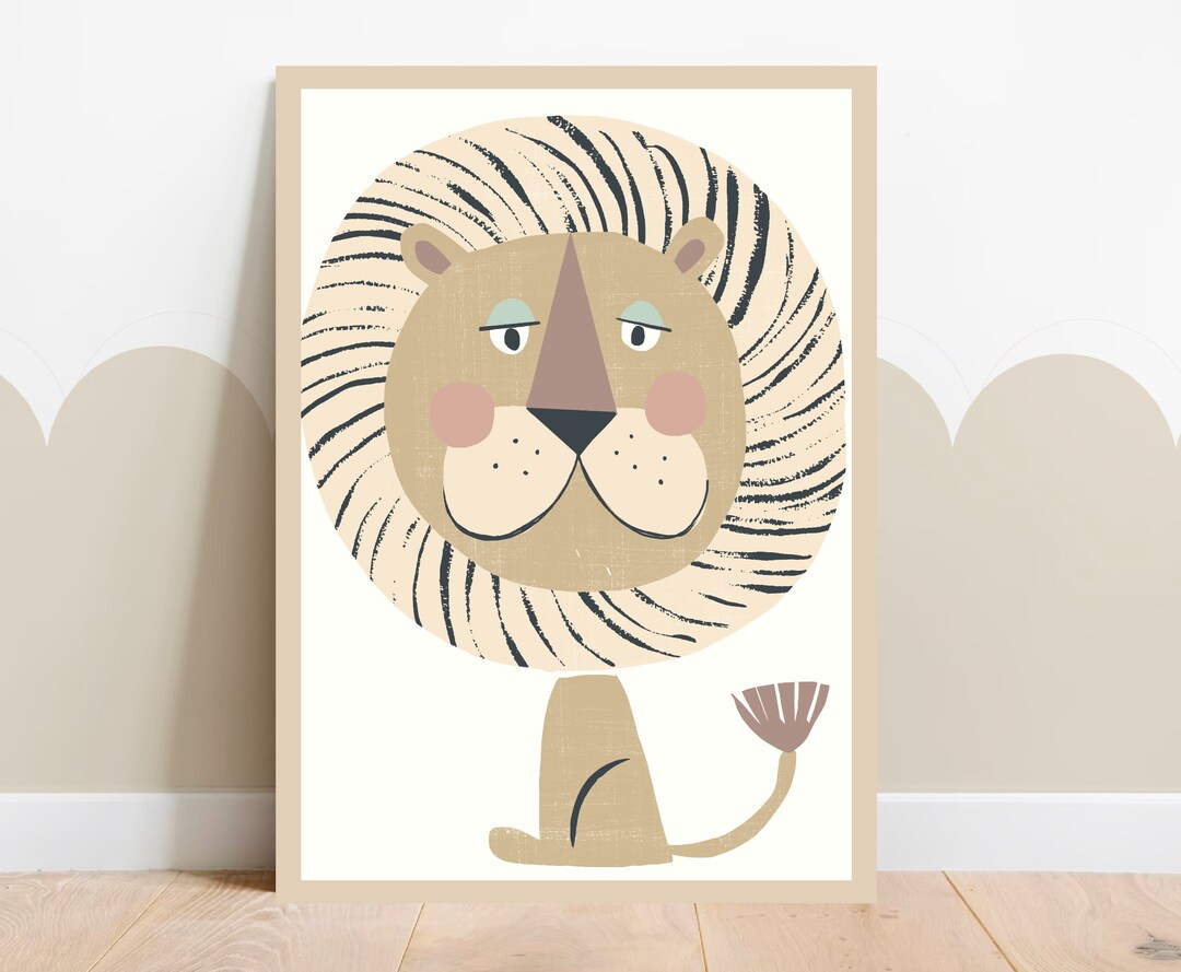Printable Soft Lion Nursery Wall Art Safari Instant Download Etsy
