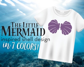 Ariel Little Mermaid Purple Shell Top Printable Iron On DIY T-Shirt Design