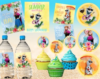 Imprimibles de Luau de fiesta de Frozen de verano