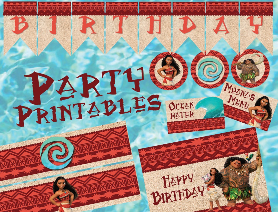 Moana Inspired Luau Party Printables - Etsy
