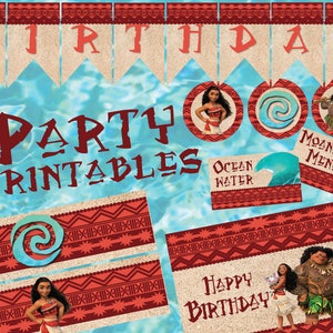 Moana Inspired Luau Party Printables