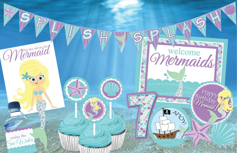 Mermaid Themed Party Printables image 1