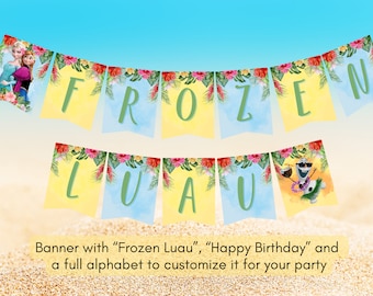 Frozen Luau Banner Party Printable