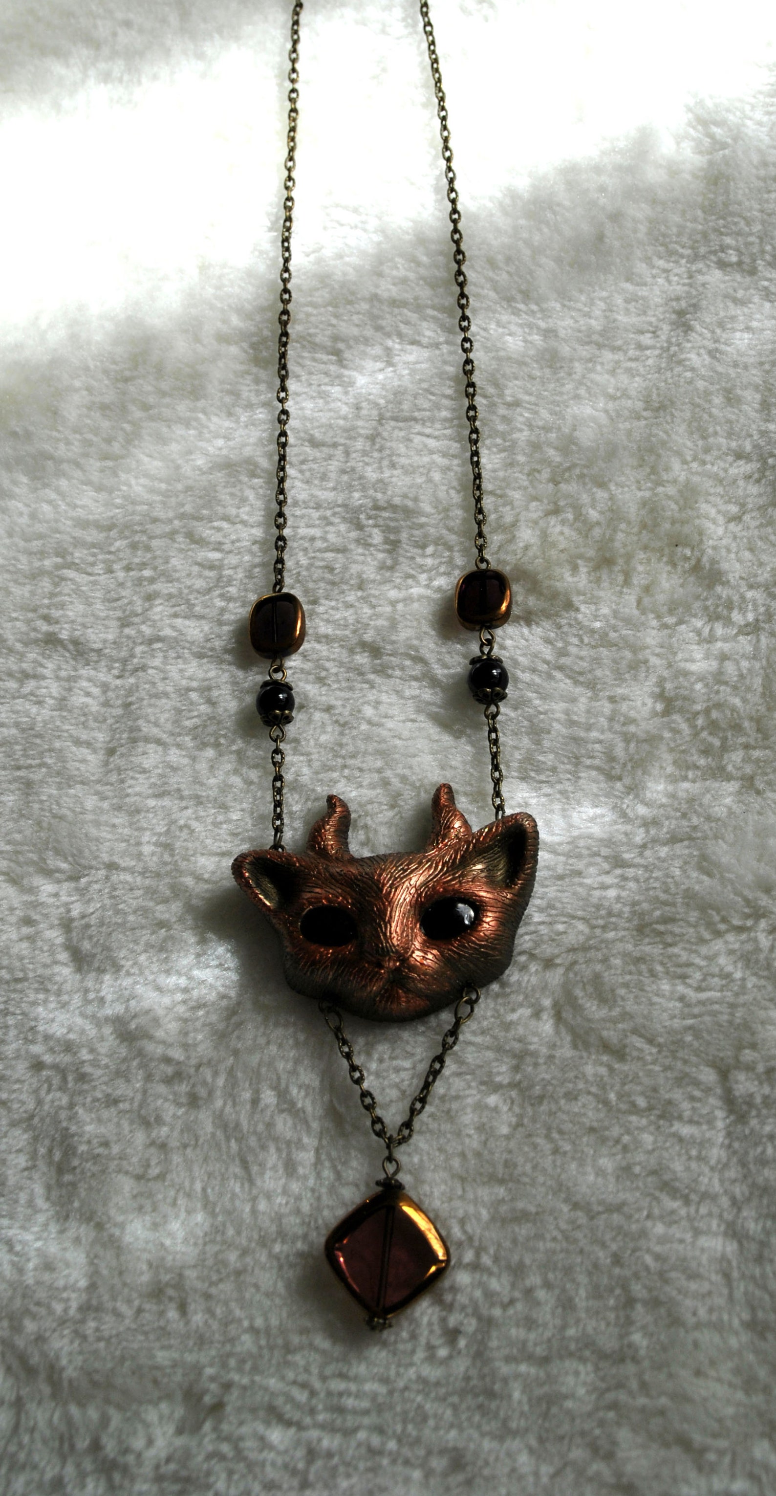 Necklace Amulet Pendant Black Onyx Cat Wicca Celtic Etsy