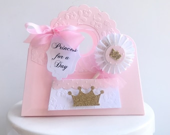 Princess Party Favor Boxes, Princess Favor Box, Pink and Gold First Birthday, Pink and Gold Princess Birthday Party, Princess Favor Bags,