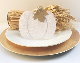 6 Thanksgiving Place Cards -  Thanksgiving Table Decor -  Place Card -  Pumpkin Place Cards -  Thanksgiving Card -  Place Card Holder