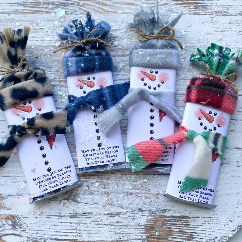 Snowman Hershey Bars Snowman Candy Bar Christmas Candy Party Etsy