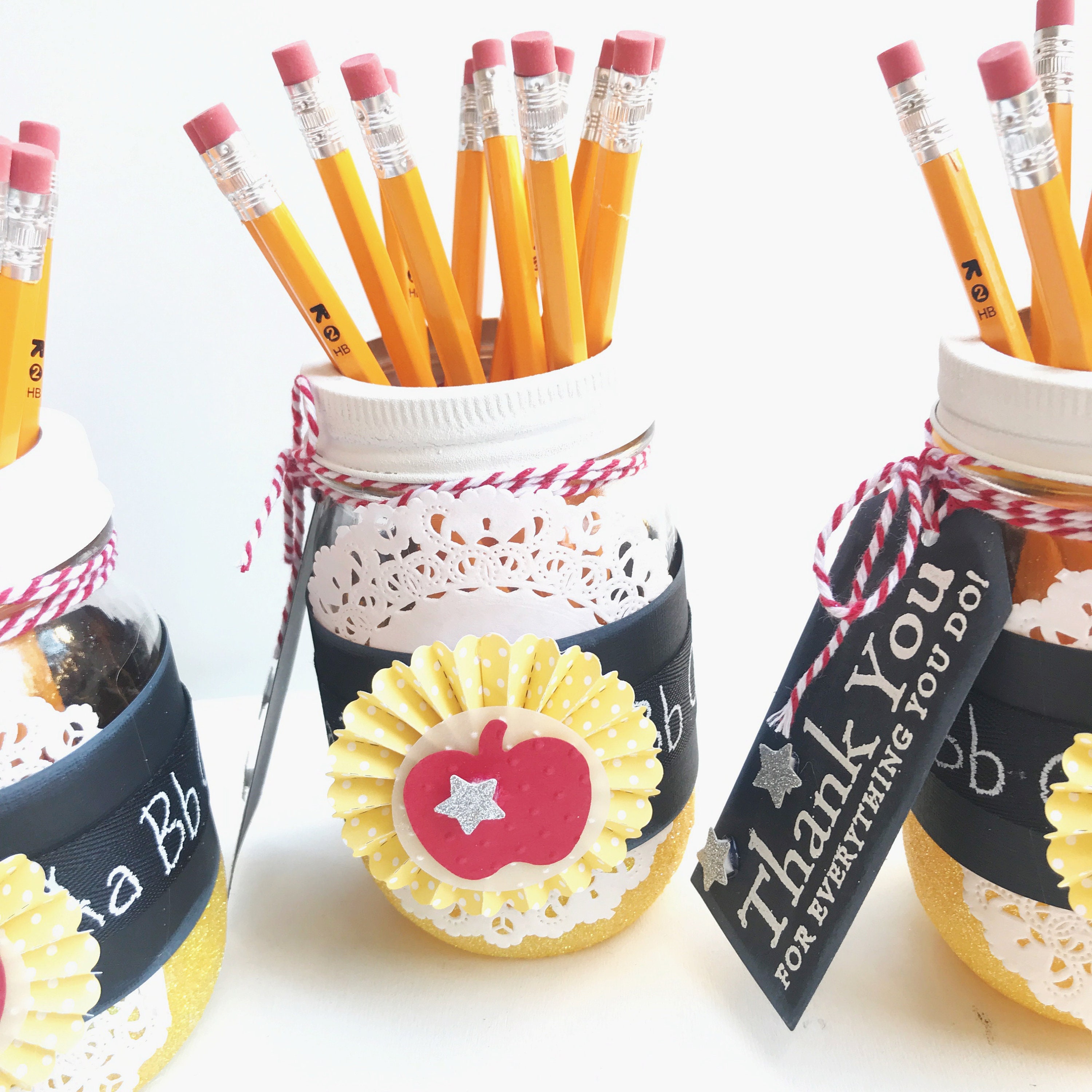 Teacher Mason Jar Teacher Appreciation Gift Pencil Mason Etsy