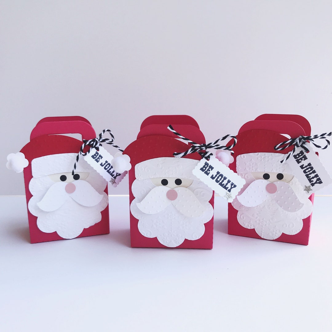 Christmas Party Favor Boxes Set of 6, Christmas Treat Bag Containers - Etsy