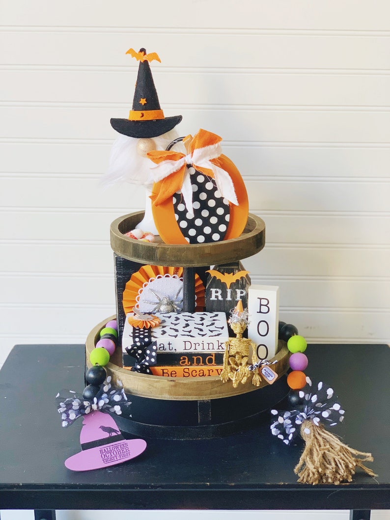 Halloween Tiered Tray Decor Halloween Tiered Tray Bundle Etsy