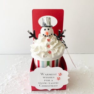Schneemann-Kaffeetasse-Geschenk-Kartenhalter, WeihnachtsGastgeschenk