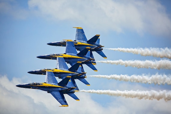 Blue Angels In a Row (Photography)