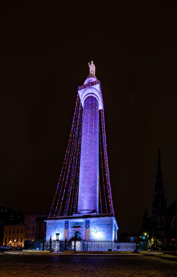 Washington Monument at Christmas