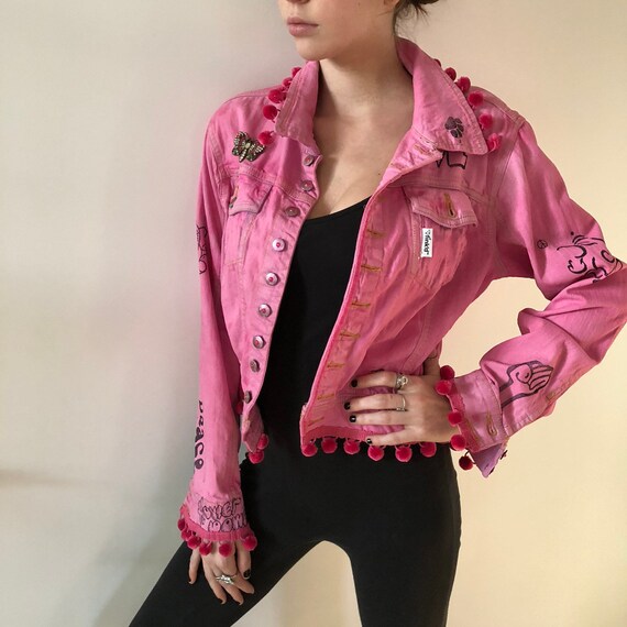 pink denim outfit