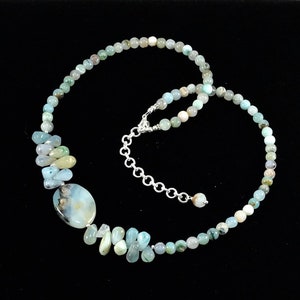 Peruvian Blue Opal Necklace/ Beautiful/ Colorful/ Gemstone/ Necklace ...