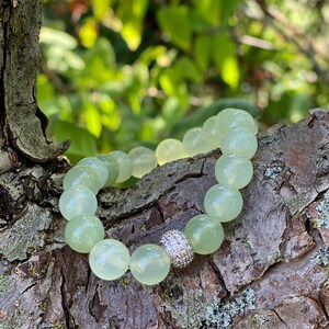 Jade gemstone bracelet/ Lotus flower charm/ meditation/ emotional balance/ bracelet