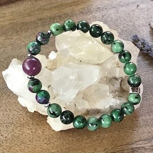 Dragon’s Blood Ruby and Ruby in Zoisite bracelet