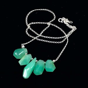 Chrysoprase gemstone necklace/ Apple green/ Chrysoprase/ gemstone/ Sterling SIlver/ necklace/ joy/ happiness/ jewelry