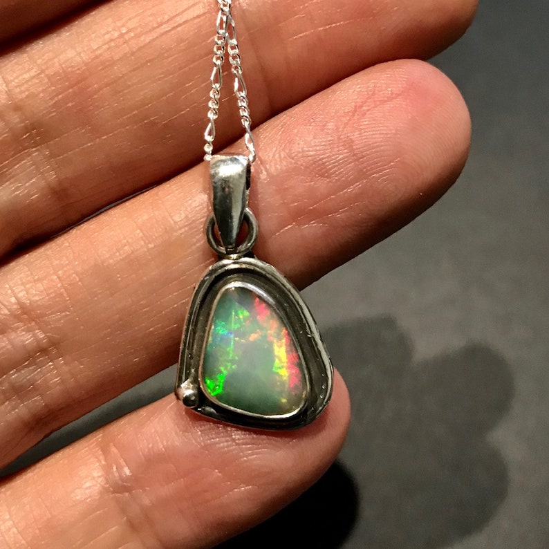 Australian Black Opal Pendant Necklace/ multicolor/ opal/ | Etsy