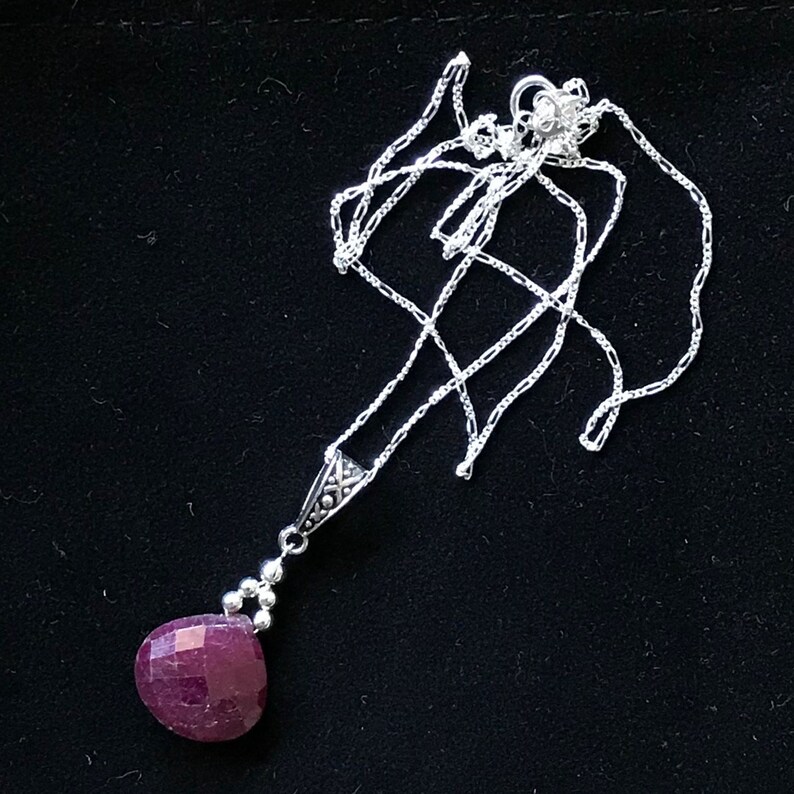 Ruby Pendant Necklace/ Red/ Ruby/ Genuine Ruby Necklace/ July - Etsy