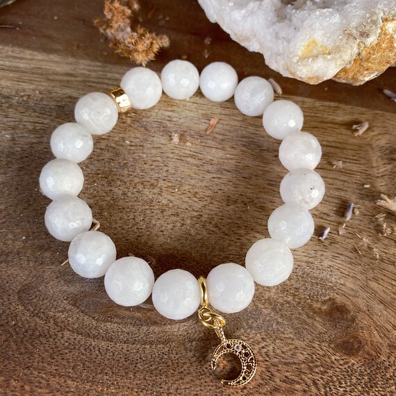 White outlet chalcedony bracelet
