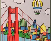 Golden gate for kids  -3 - San Francisco, Original painting - Nursery