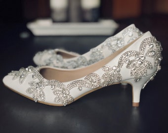Bridal Shoes Low Heel Etsy