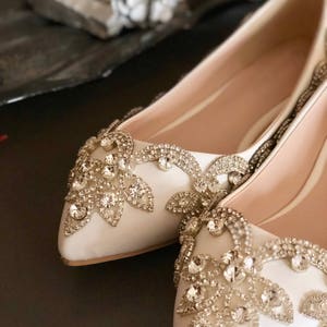 Wedding bridal shoes-crystal shoes-bridal shoes-flats-pumps image 3